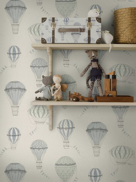 Borastapeter Tapete Luftballons Graublau - 53 cm x 10.05 m - 660624