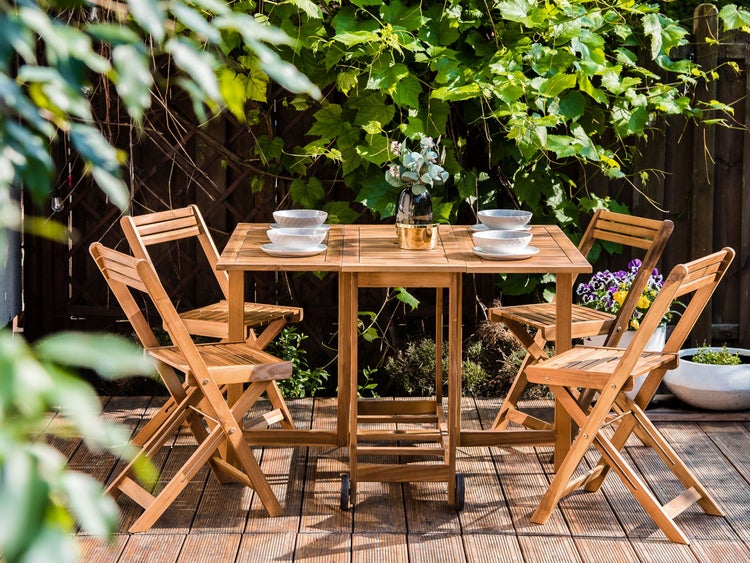 Gartenmöbel Set 4-Sitzer FRASSINE Akazienholz Braun