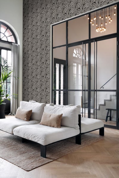Origin Wallcoverings Tapete Palmblätter Dunkelgrau - 53 cm x 10.05 m - 347440