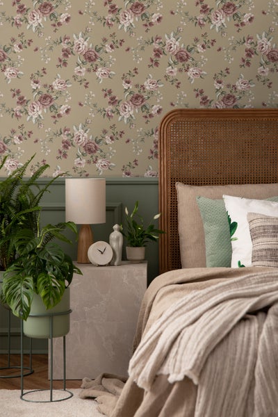Borastapeter Tapete Blumen Braun - 53 cm x 10.05 m - 660618