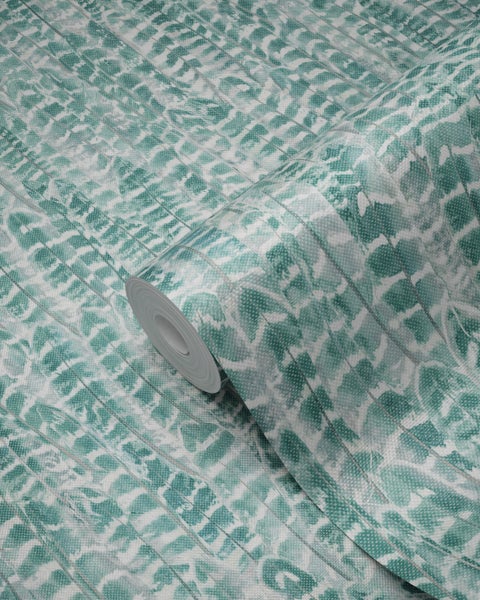 Origin Wallcoverings Tapete Federn Lagunengrün - 53 cm x 10.05 m - 347396