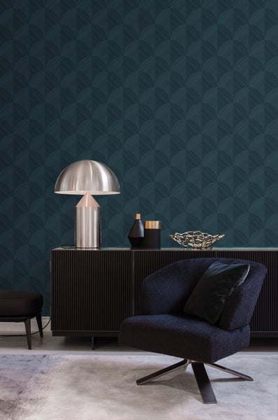 Origin Wallcoverings Tapete 3D Muster Dunkelblau - 53 cm x 10.05 m - 347940