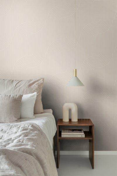 ESTAhome Tapete grafische Linien Beige - 50 x 900 cm - 139927