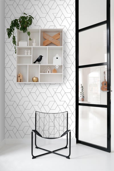 Origin Wallcoverings Tapete grafische Linien Schwarz-Weiß - 50 x 900 cm - 347903