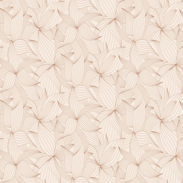 ESTAhome Tapete gezeichnete Blätter Sandbeige - 50 x 900 cm - 139494