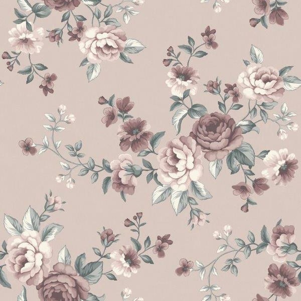 Borastapeter Tapete Blumen Rosa - 53 cm x 10.05 m - 660637