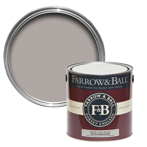 Farbdose und geöffneter Deckel mit Farbe von Farrow and Ball