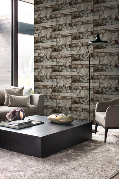 Origin Wallcoverings Tapete Marmor-Optik Braun - 53 cm x 10.05 m - 337251