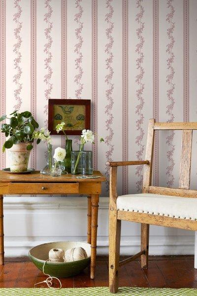 Borastapeter Tapete Blumen Beige und Rosa - 53 cm x 10.05 m - 660048