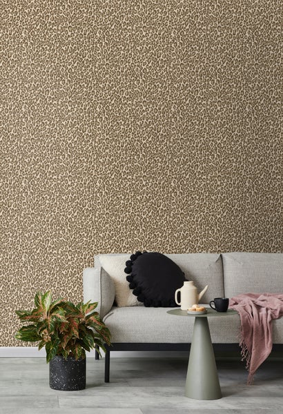Walls4You Tapete Leopardenmuster Beige - 53 cm x 10.05 m - 935328