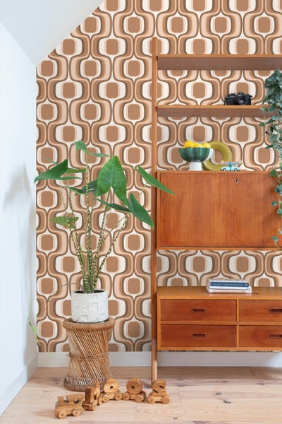 Tapetenrolle mit retro geometrischem Muster