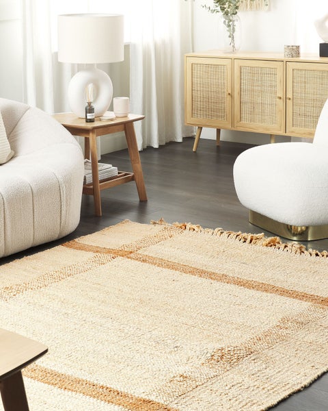 Teppich YELMEZ Beige 140 x 200 cm Jute