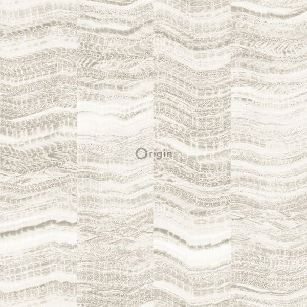 Origin Wallcoverings Tapete Zick-Zack-Mamorstreifen Beige - 53 cm x 10.05 m - 337245