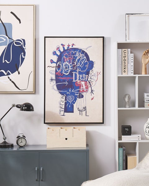 Canvas TREPPIO Abstraktes Muster 63 x 99 cm Blau