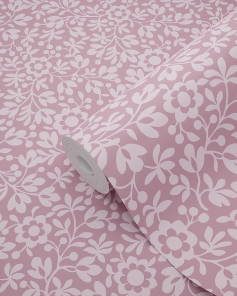 ESTAhome Tapete Blumen Lila - 50 x 900 cm - 131675