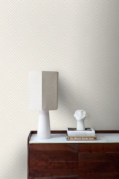 Origin Wallcoverings Tapete 3D grafisches Motiv Weiß - 50 x 900 cm - 347977