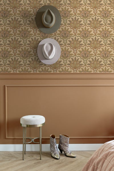 ESTAhome Tapete orientalisches Barockmotiv Braun - 50 x 900 cm - 131036