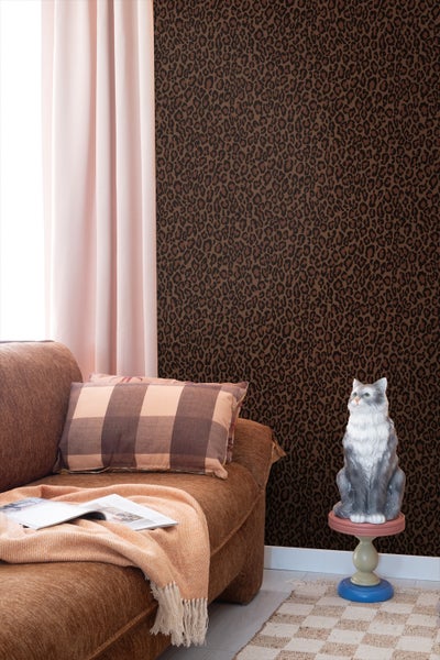 ESTAhome Tapete Leopardenmuster Dunkelbraun - 50 x 900 cm - 131401
