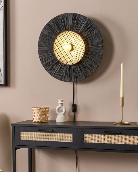 Wandlampe YAAPI Papier Schwarz