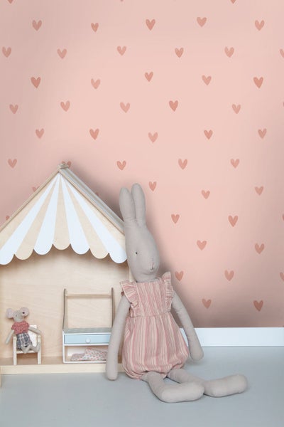 ESTAhome Tapete Herzchen Rosa - 53 cm x 10.05 m - 139768