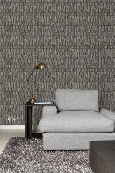 Origin Wallcoverings Tapete alte eiserne Druckbuchstaben Rostbraun - 53 cm x 10.05 m - 347592