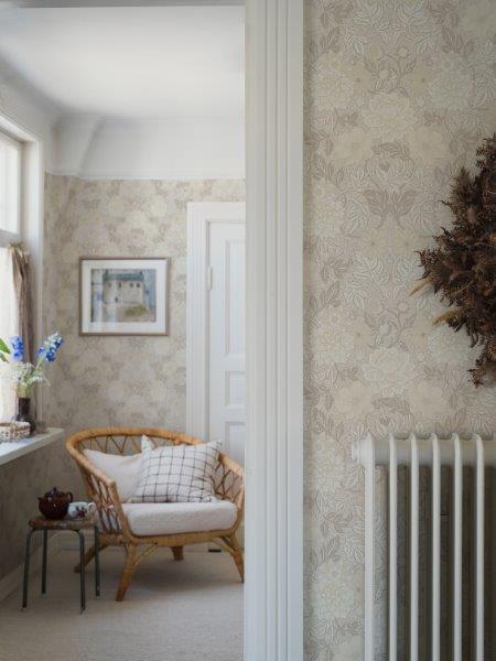 Borastapeter Tapete Blumenmuster im Jugendstil Beige - 53 cm x 10.05 m - 660401