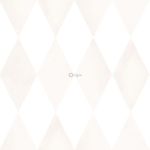 Origin Wallcoverings Tapete Karomuster Crème-Beige und Weiß - 53 cm x 10.05 m - 337216
