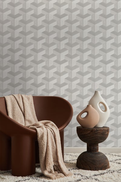 Origin Wallcoverings Tapete 3D-Muster Grau - 50 x 900 cm - 347999