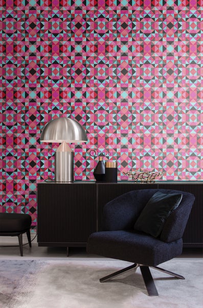 Origin Wallcoverings Tapete kubistisches Muster Rot und Blau - 53 cm x 10.05 m - 346911