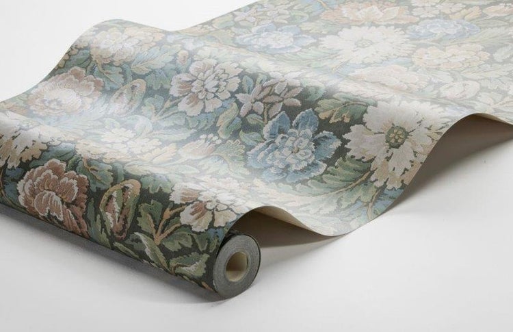 Borastapeter Tapete Blumenmuster Graugrün - 53 cm x 10.05 m - 660219