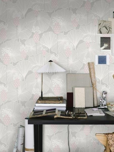 Borastapeter Tapete Blumen Grau - 53 cm x 10.05 m - 660307