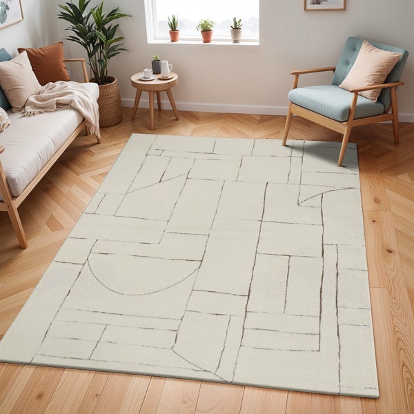 Moderner Skandinavischer Teppich Elfenbein/Terrakotta 200x275 cm LISA