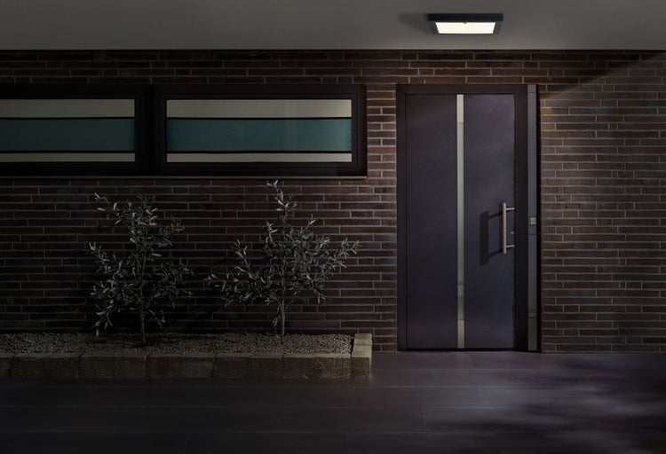 LED Außenpanel Board Dämmerungsgesteuerter Bewegungsmelder (IR) IP44 eckig 400x40mm 3000K 10W 870lm 230V Anthrazit Aluminium