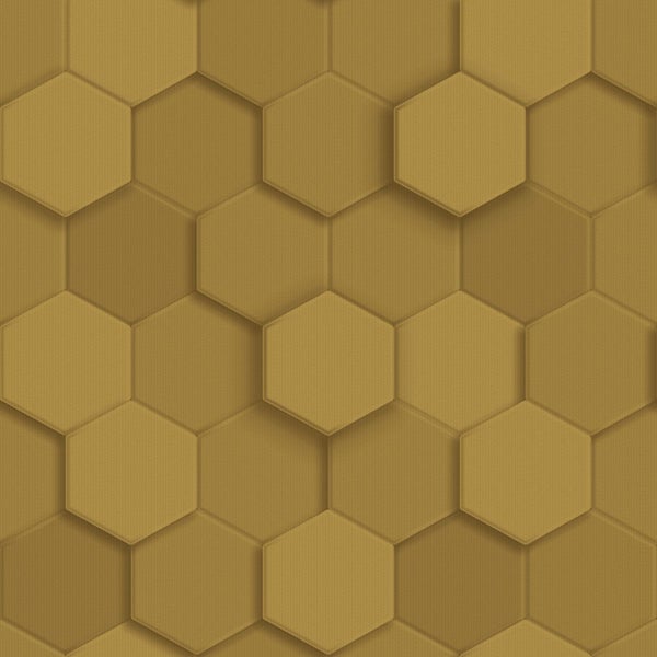 Origin Wallcoverings Tapete 3D Wabenmuster Gold - 53 cm x 10.05 m - 347971