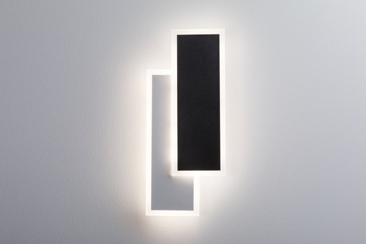 LED Wandleuchte 2Form 4000K 1010lm / 1010lm 230V 8W / 8W Weiß, Schwarz