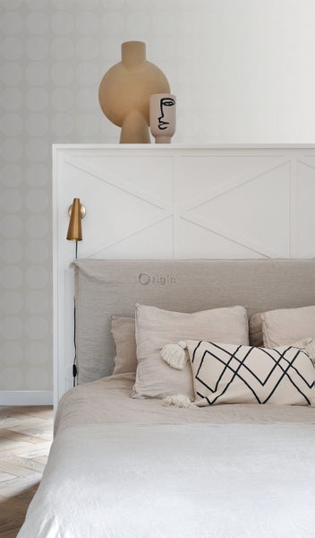 Origin Wallcoverings Tapete große verwitterte Kugeln Crême-Weiß - 53 cm x 10,05 m - 347606