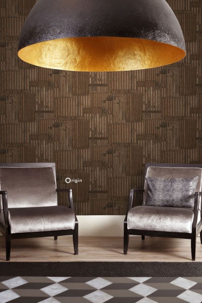 Origin Wallcoverings Tapete industrielle Wellplatten aus Metall 3D Rostbraun - 53 cm x 10.05 m - 347616
