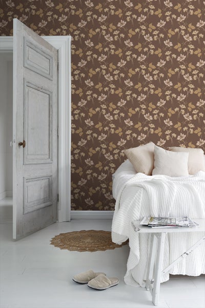 Borastapeter Tapete Blumen Braun - 53 cm x 10.05 m - 660837
