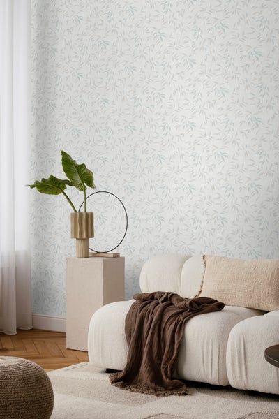 Sanders und Sanders Tapete Blätter Graublau - 53 cm x 10 m - 640234