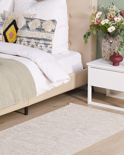 Teppich DERINCE Beige 80 x 150 cm Baumwolle
