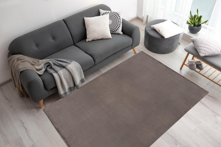 Kurzflor Teppich Plushique Stone Uni 80 x 150 cm