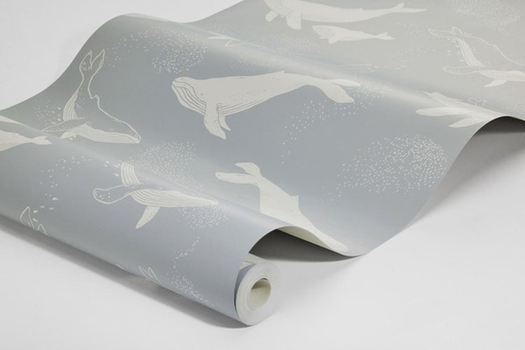 Borastapeter Tapete Walen Graublau - 53 cm x 10.05 m - 660626