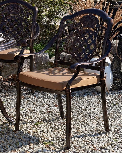 Set mit 4 Stühlen und Sitzkissen SALENTO Metall Dunkelbraun