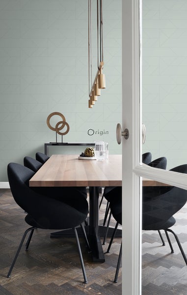 Origin Wallcoverings Tapete grafische Linien Seladongrün - 53 cm x 10.05 m - 347722