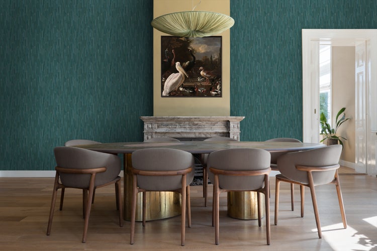 Origin Wallcoverings Tapete 3D Holzoptik Petrolblau - 50 x 900 cm - 347871