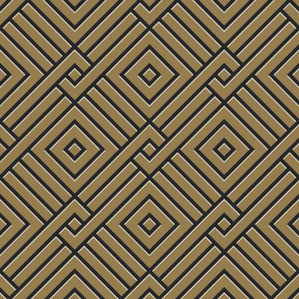 Origin Wallcoverings Tapete 3D grafisches Motiv Gold und Schwarz - 50 x 900 cm - 347979