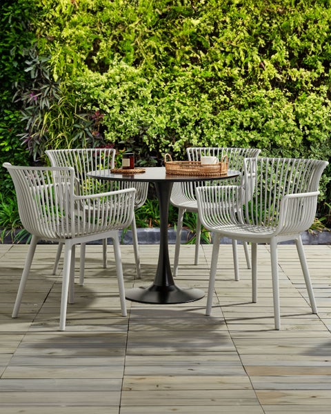Gartenstuhl 4er Set PESARO Hellgrau