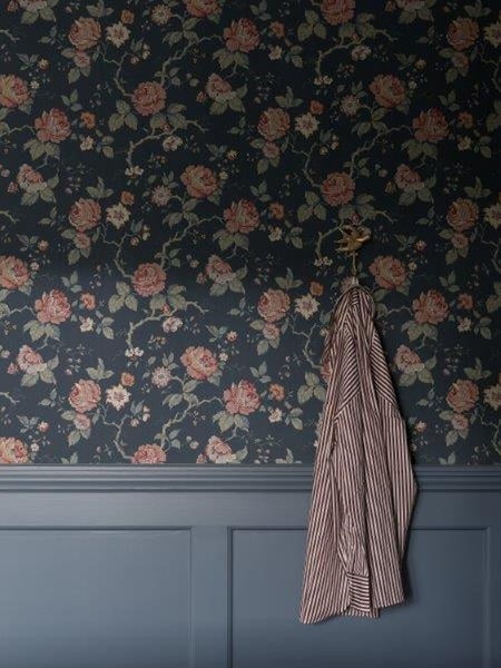 Borastapeter Tapete Blumen Graublau - 49 cm x 10.05 m - 660581