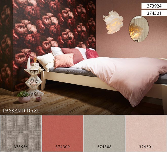 Beige Textiltapete mit feiner Struktur