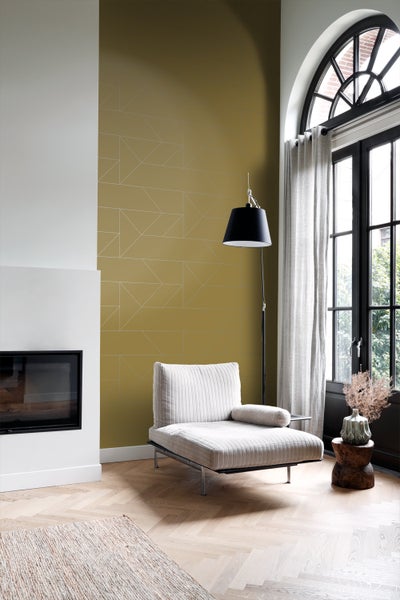 Origin Wallcoverings Tapete grafische Linien Ockergelb - 53 cm x 10.05 m - 347723